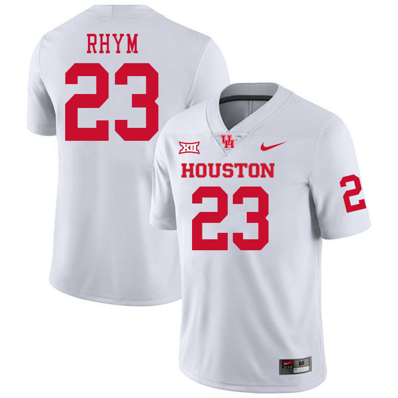 Men #23 JD Rhym Houston Cougars College Football Jerseys Stitched-White